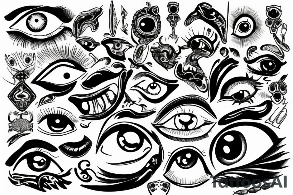 Sketch of an old-school tattoo Eyes tattoo idea
