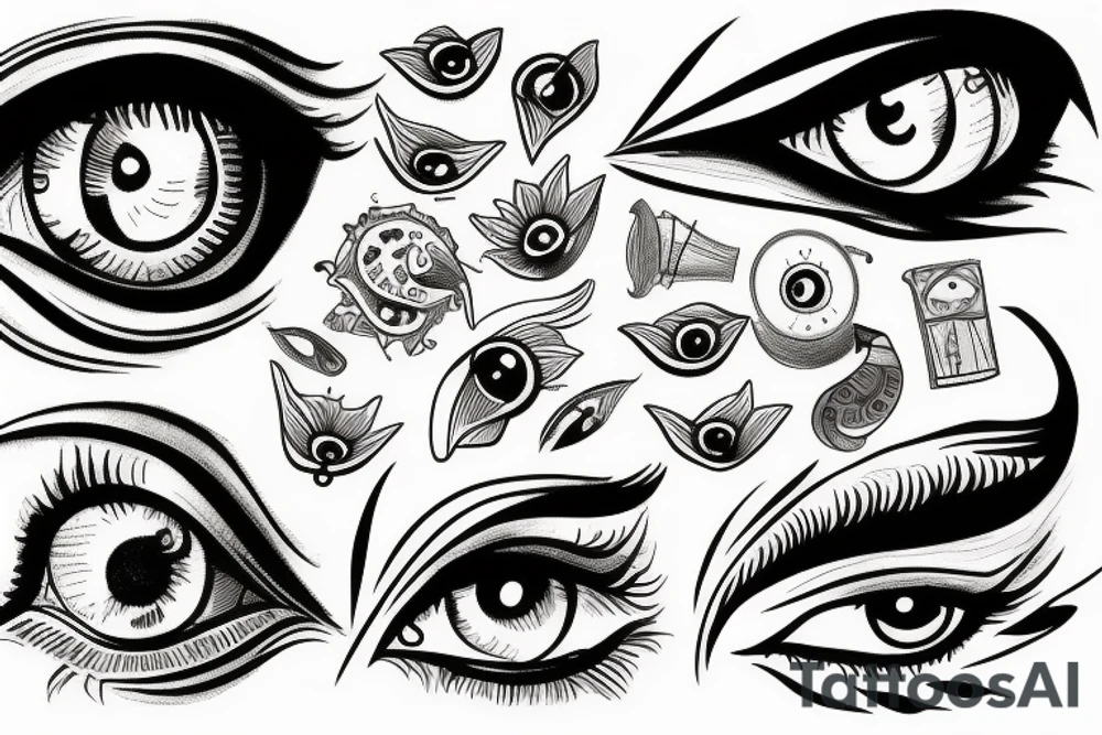 Sketch of an old-school tattoo Eyes tattoo idea