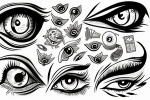 Sketch of an old-school tattoo Eyes tattoo idea