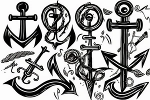 Sketch of an old-school tattoo Anchor tattoo idea