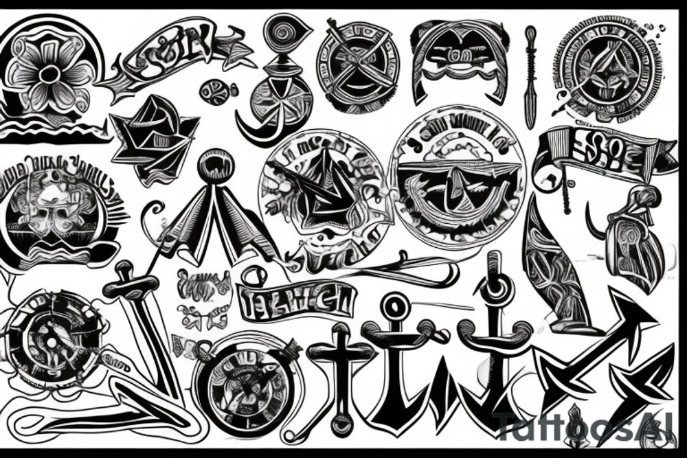 Sketch of an old-school tattoo Anchor tattoo idea