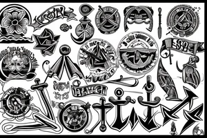 Sketch of an old-school tattoo Anchor tattoo idea