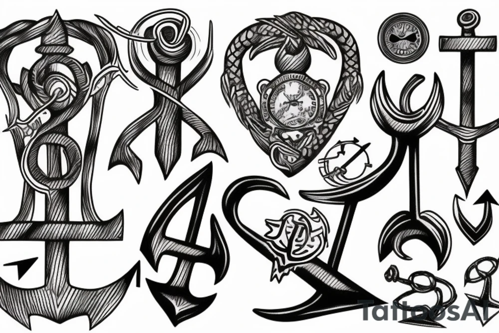 Sketch of an old-school tattoo Anchor tattoo idea