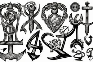 Sketch of an old-school tattoo Anchor tattoo idea