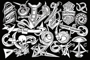 Sketch of an old-school tattoo Anchor tattoo idea