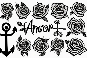 Anchor with roses tattoo idea