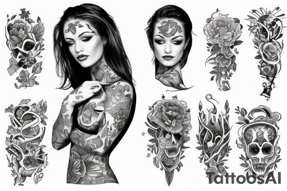 Beautiful girl in tattoos tattoo idea