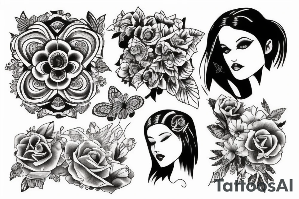 Beautiful girl in tattoos tattoo idea