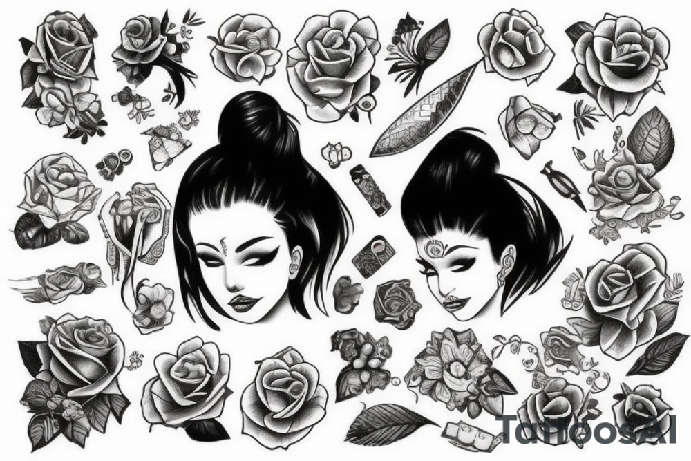 Beautiful girl in tattoos tattoo idea
