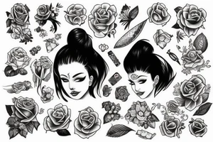 Beautiful girl in tattoos tattoo idea
