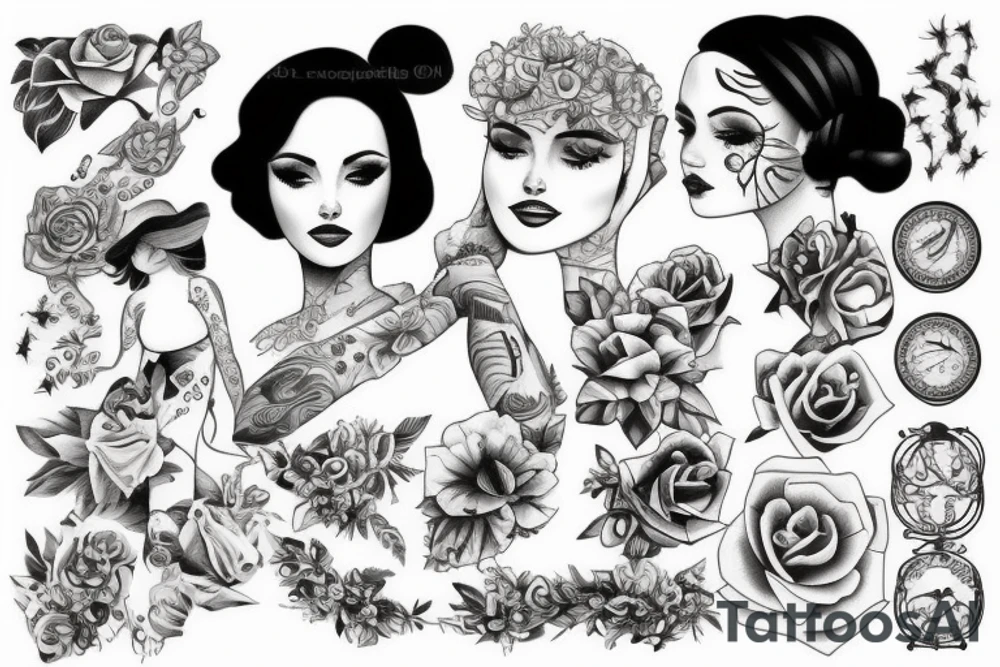 Beautiful girl in tattoos tattoo idea