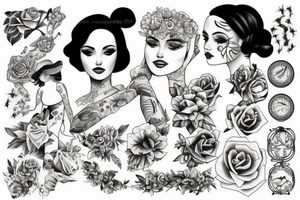 Beautiful girl in tattoos tattoo idea