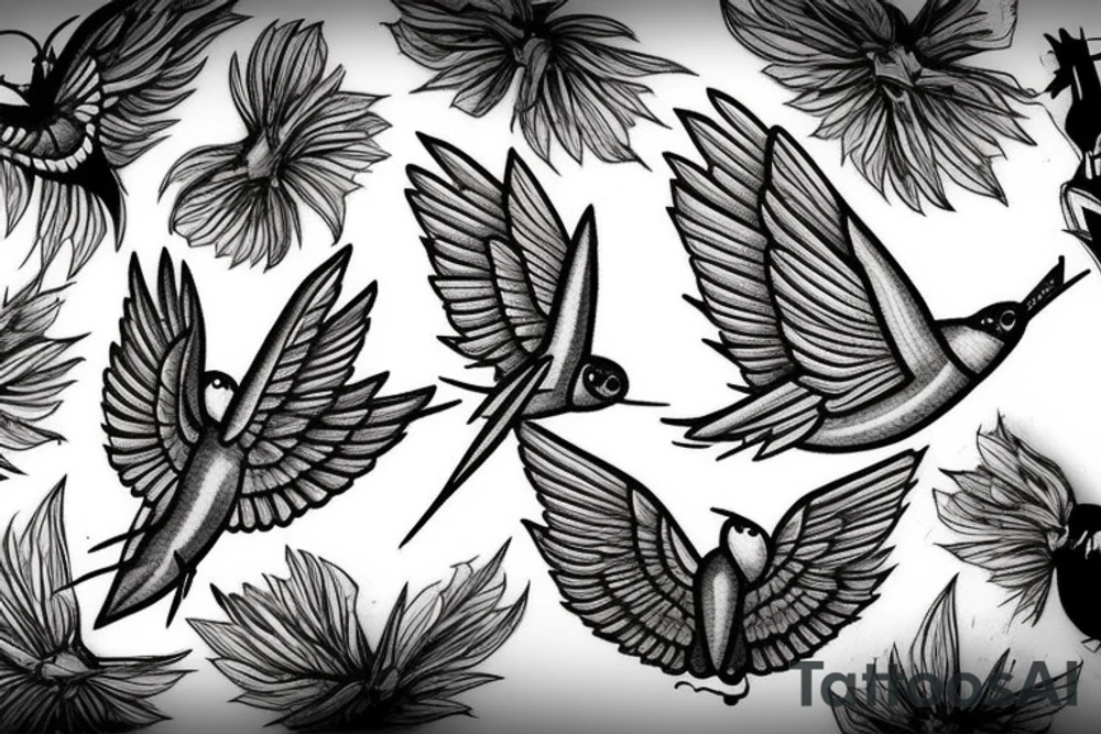 the flying swallow tattoo idea