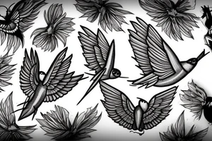 the flying swallow tattoo idea