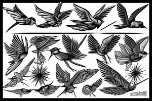 the flying swallow tattoo idea