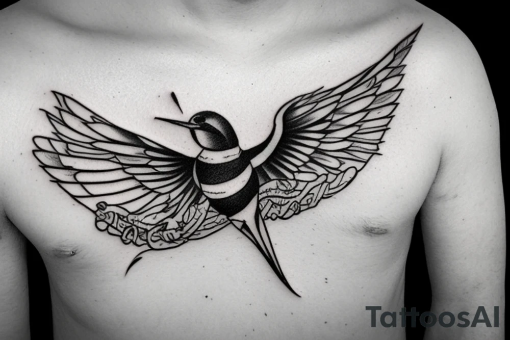 the flying swallow tattoo idea