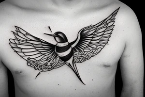 the flying swallow tattoo idea