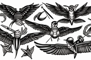 the flying swallow tattoo idea