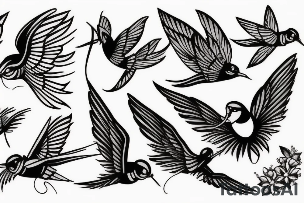 the flying swallow tattoo idea