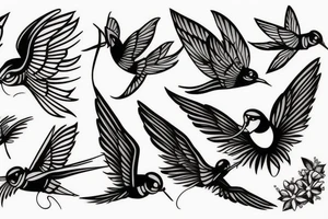 the flying swallow tattoo idea
