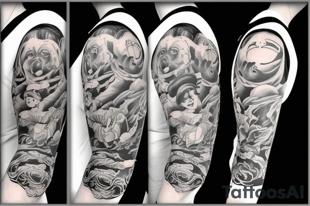 A girl in the style of Sailor jerry tattoo idea