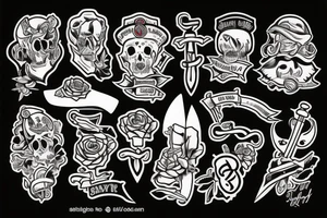 Knife in the style of Sailor jerry tattoo idea
