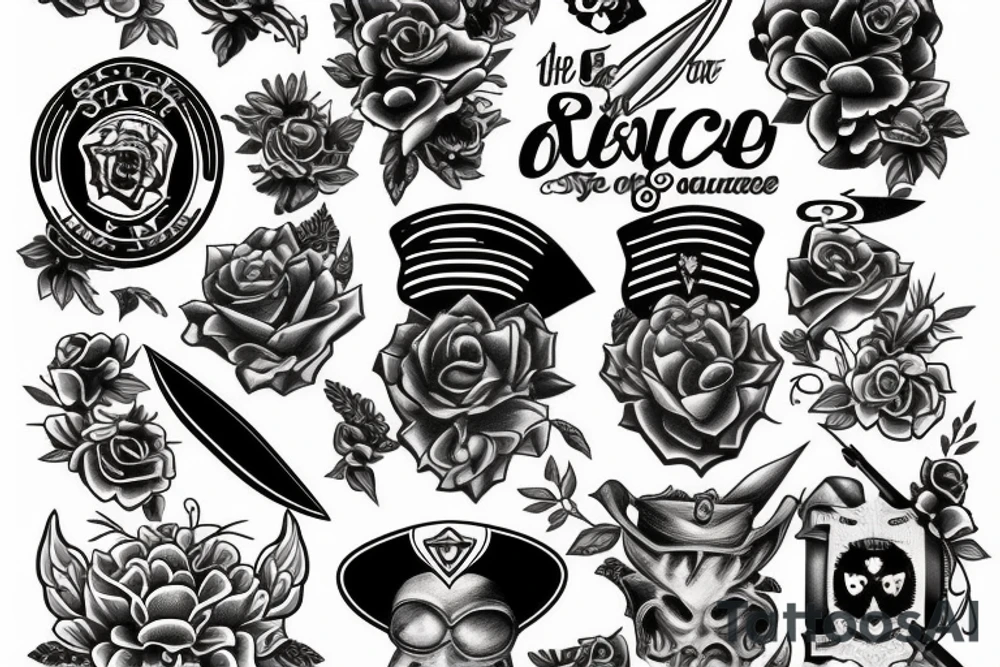 Knife in the style of Sailor jerry tattoo idea