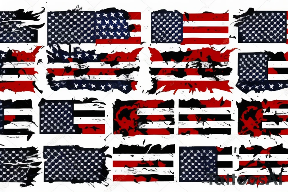 Torn American flag tattoo idea