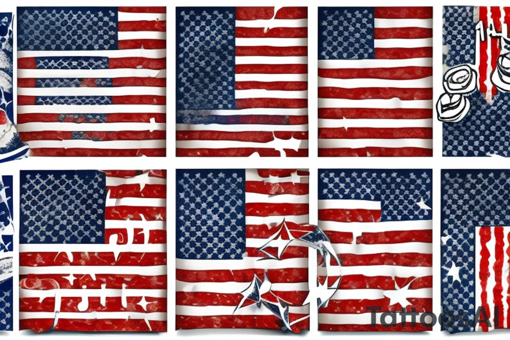 Torn American flag tattoo idea