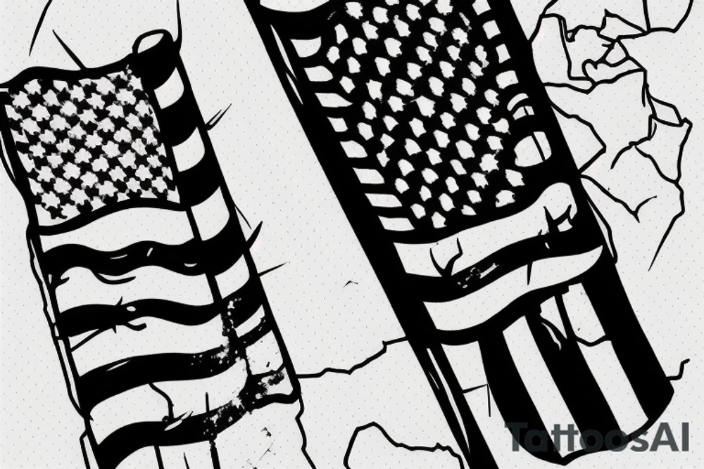 Thin blue line flag tattoo idea