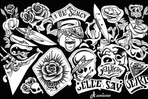 Knife in the style of Sailor jerry tattoo idea