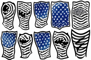 blue line flag torn tattoo idea