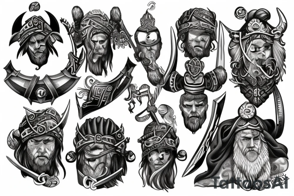 Viking warriors tattoo idea
