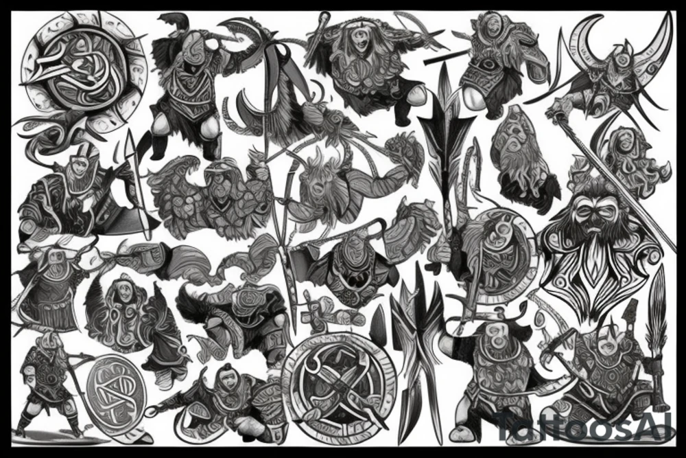 Viking warriors tattoo idea