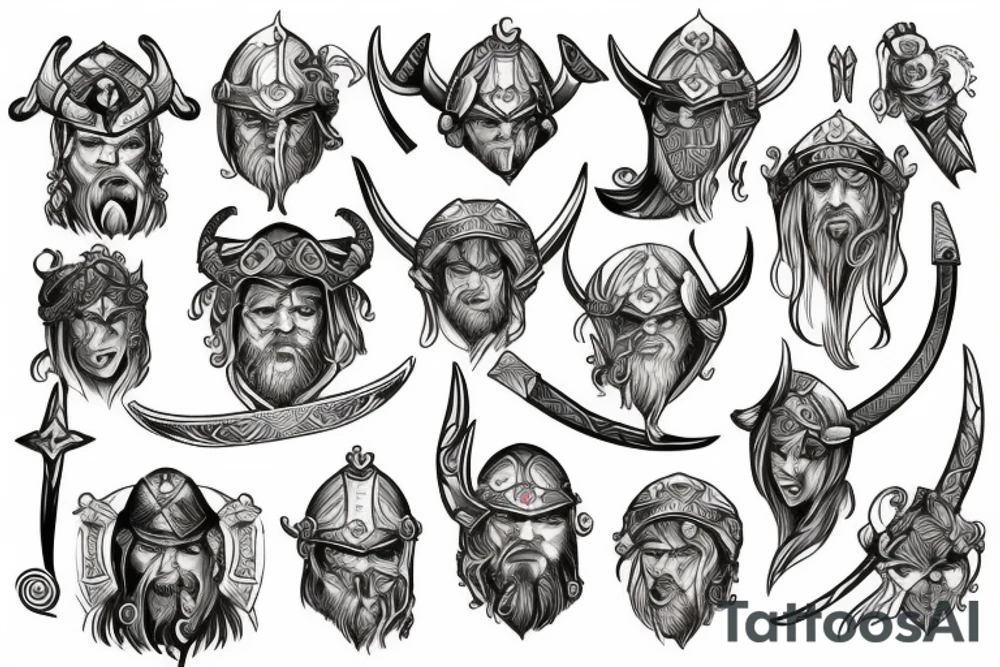 Viking warriors tattoo idea