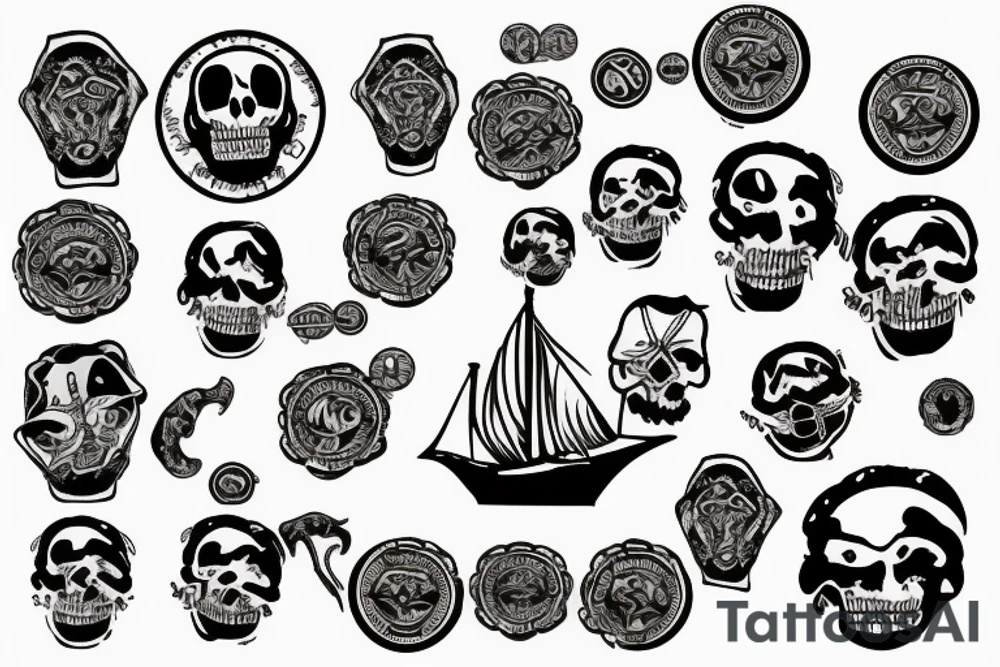 Pirate coins tattoo idea