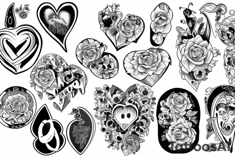 a heart with crying eyes tattoo idea