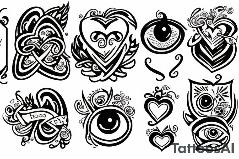 a heart with crying eyes tattoo idea