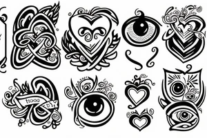 a heart with crying eyes tattoo idea