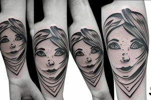 a heart with crying eyes tattoo idea