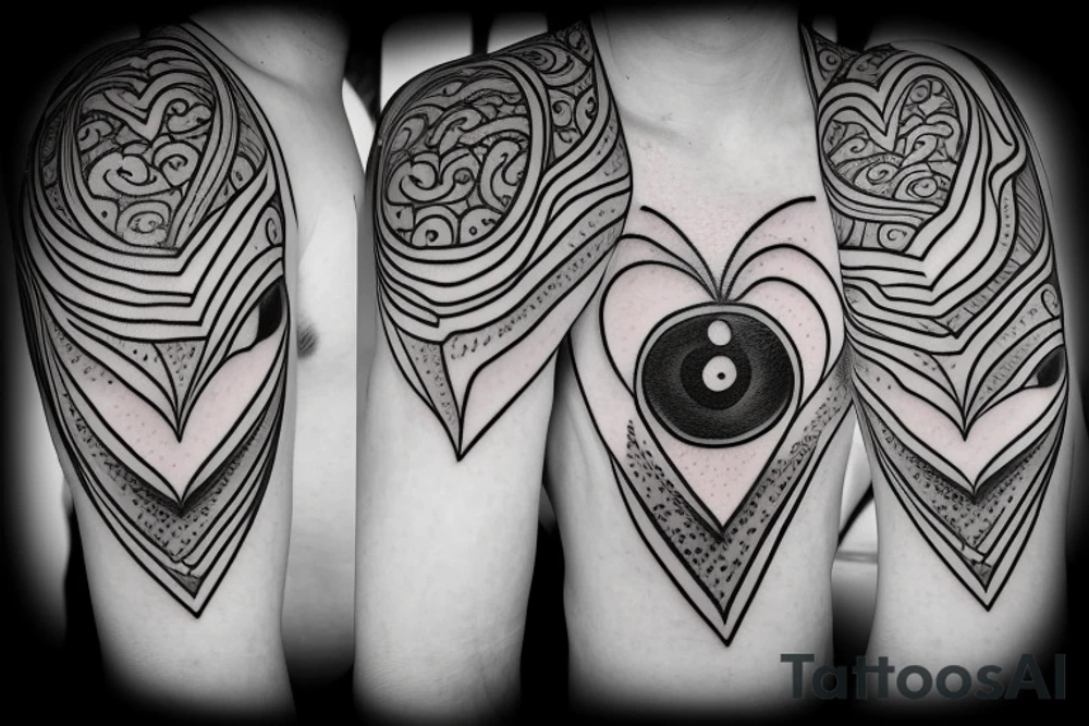 a heart with crying eyes tattoo idea