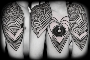a heart with crying eyes tattoo idea