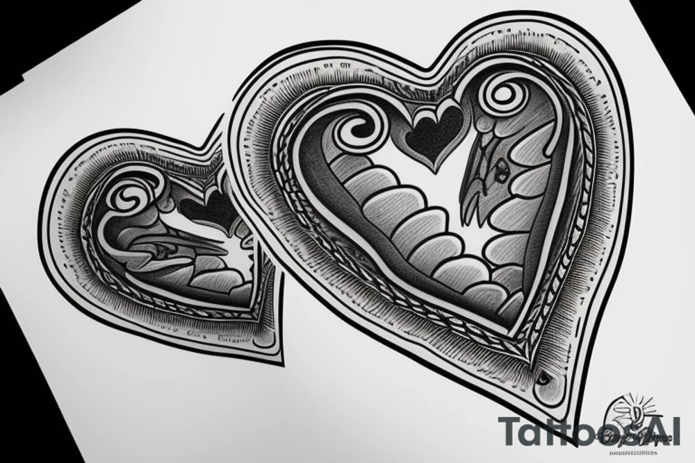a heart with crying eyes tattoo idea