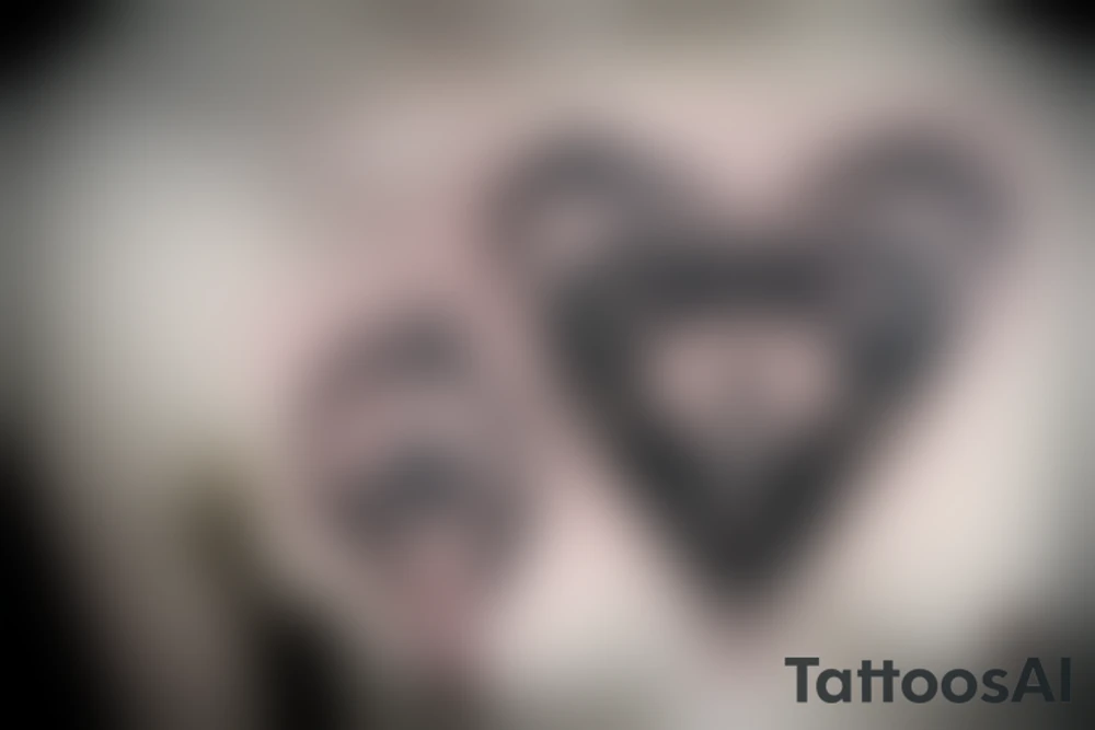 a heart with crying eyes tattoo idea