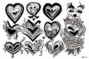 a heart with crying eyes tattoo idea