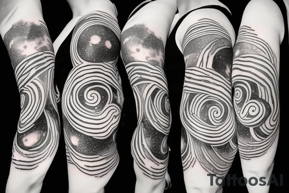 Milky Way spiral galaxy with a cross centered in the middle tattoo idea