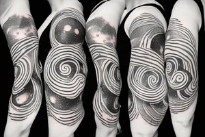 Milky Way spiral galaxy with a cross centered in the middle tattoo idea