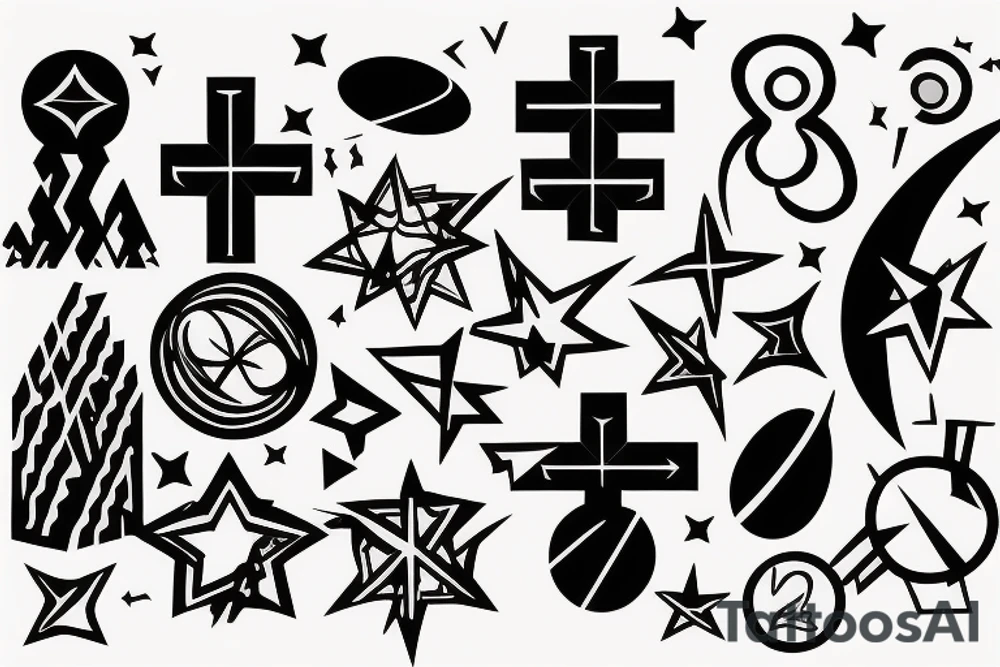 Solid Cross with space background tattoo idea