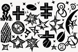 Solid Cross with space background tattoo idea