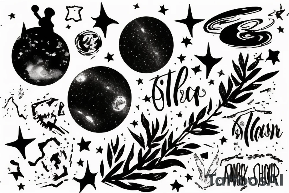 Solid Cross with milky way galaxy background tattoo idea